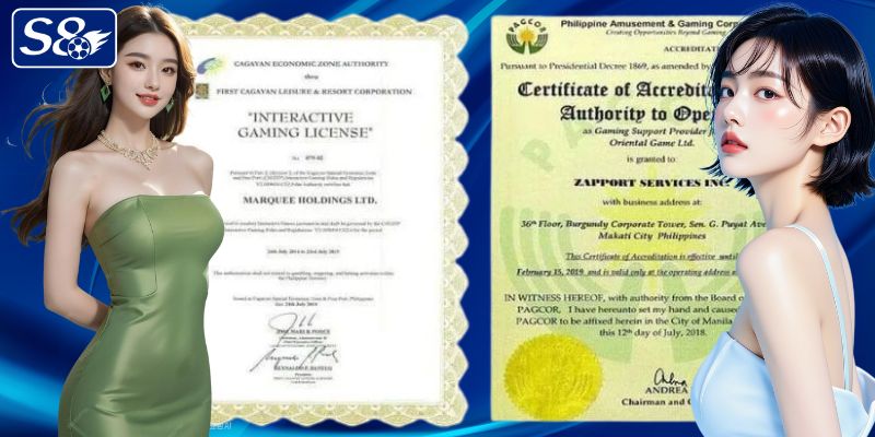 Thông tin về giấy phép hợp pháp của S8